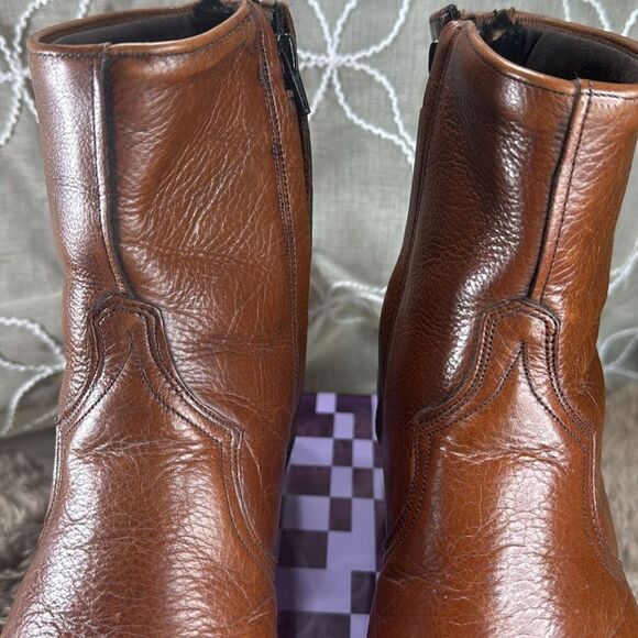 (Z3) Abilene Western Wingtip Zip Cutout Toe Boots Size 11.5 Men\'s main image 4